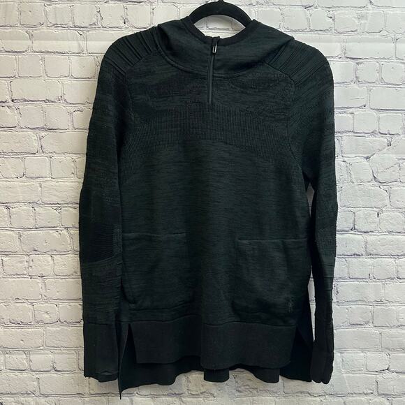 Smartwool Tops - Smartwool Intraknit Merino Sport Pullover Hoodie Black Thumb Holes Size Large
